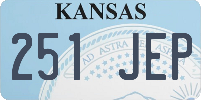 KS license plate 251JEP