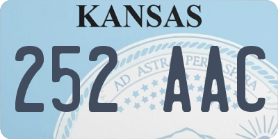 KS license plate 252AAC