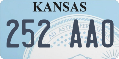 KS license plate 252AAO