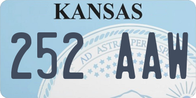 KS license plate 252AAW