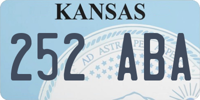 KS license plate 252ABA