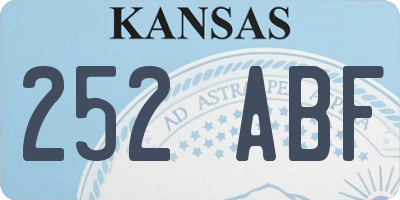 KS license plate 252ABF
