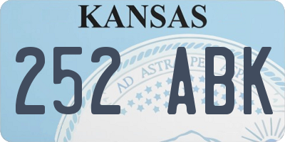 KS license plate 252ABK