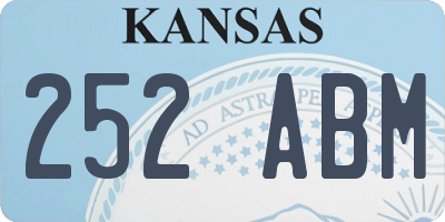 KS license plate 252ABM