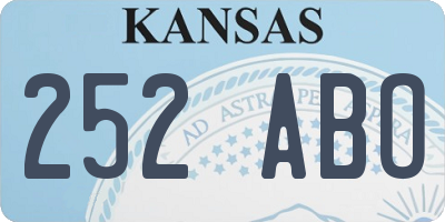 KS license plate 252ABO