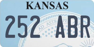 KS license plate 252ABR