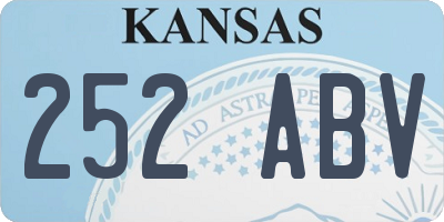 KS license plate 252ABV
