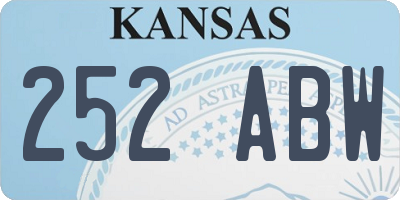 KS license plate 252ABW