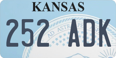 KS license plate 252ADK