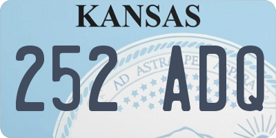 KS license plate 252ADQ