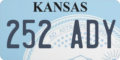 KS license plate 252ADY