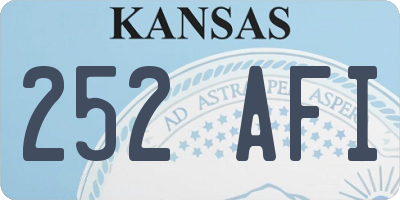KS license plate 252AFI