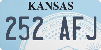KS license plate 252AFJ