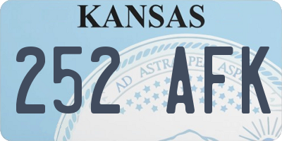 KS license plate 252AFK