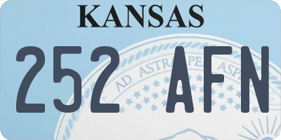 KS license plate 252AFN