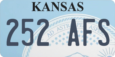 KS license plate 252AFS