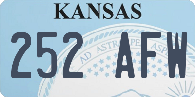 KS license plate 252AFW