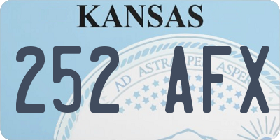 KS license plate 252AFX