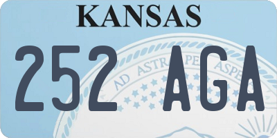 KS license plate 252AGA