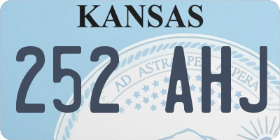 KS license plate 252AHJ
