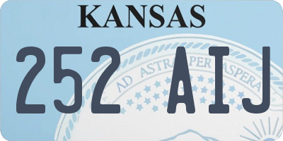 KS license plate 252AIJ