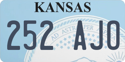 KS license plate 252AJO