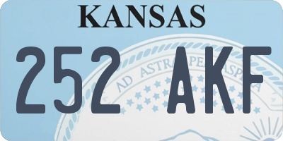 KS license plate 252AKF