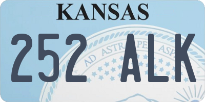 KS license plate 252ALK