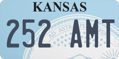 KS license plate 252AMT