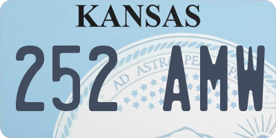 KS license plate 252AMW