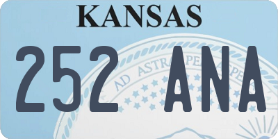 KS license plate 252ANA