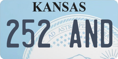 KS license plate 252AND