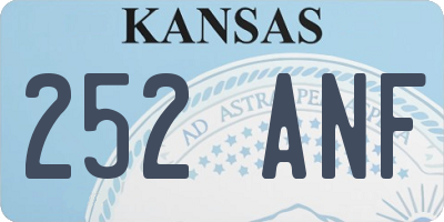 KS license plate 252ANF