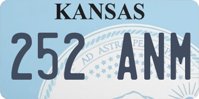 KS license plate 252ANM