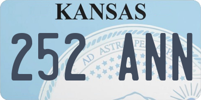 KS license plate 252ANN