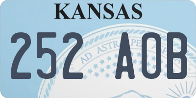 KS license plate 252AOB