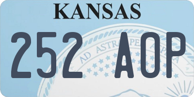 KS license plate 252AOP