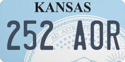 KS license plate 252AOR