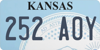 KS license plate 252AOY