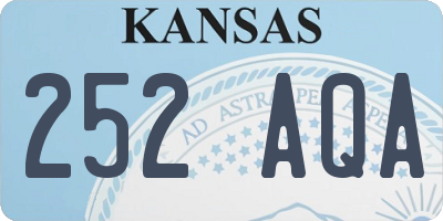 KS license plate 252AQA