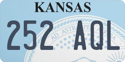 KS license plate 252AQL