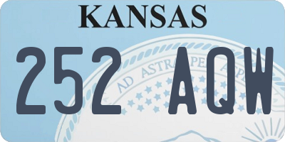 KS license plate 252AQW