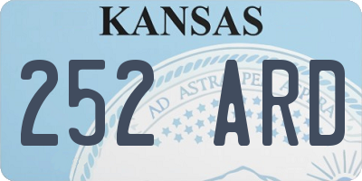 KS license plate 252ARD