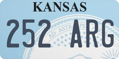 KS license plate 252ARG