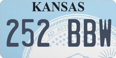 KS license plate 252BBW
