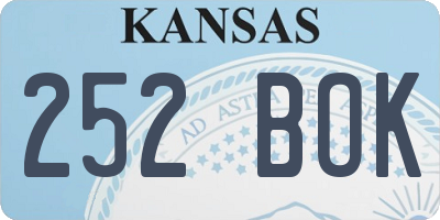 KS license plate 252BOK
