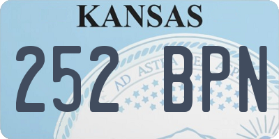 KS license plate 252BPN