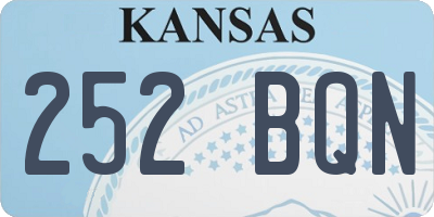 KS license plate 252BQN