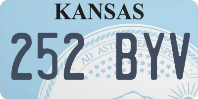 KS license plate 252BYV