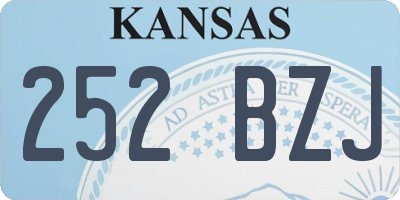 KS license plate 252BZJ